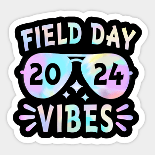 Tie Dye Field Day Vibes For Teacher Kid Field Day 2024 Sticker